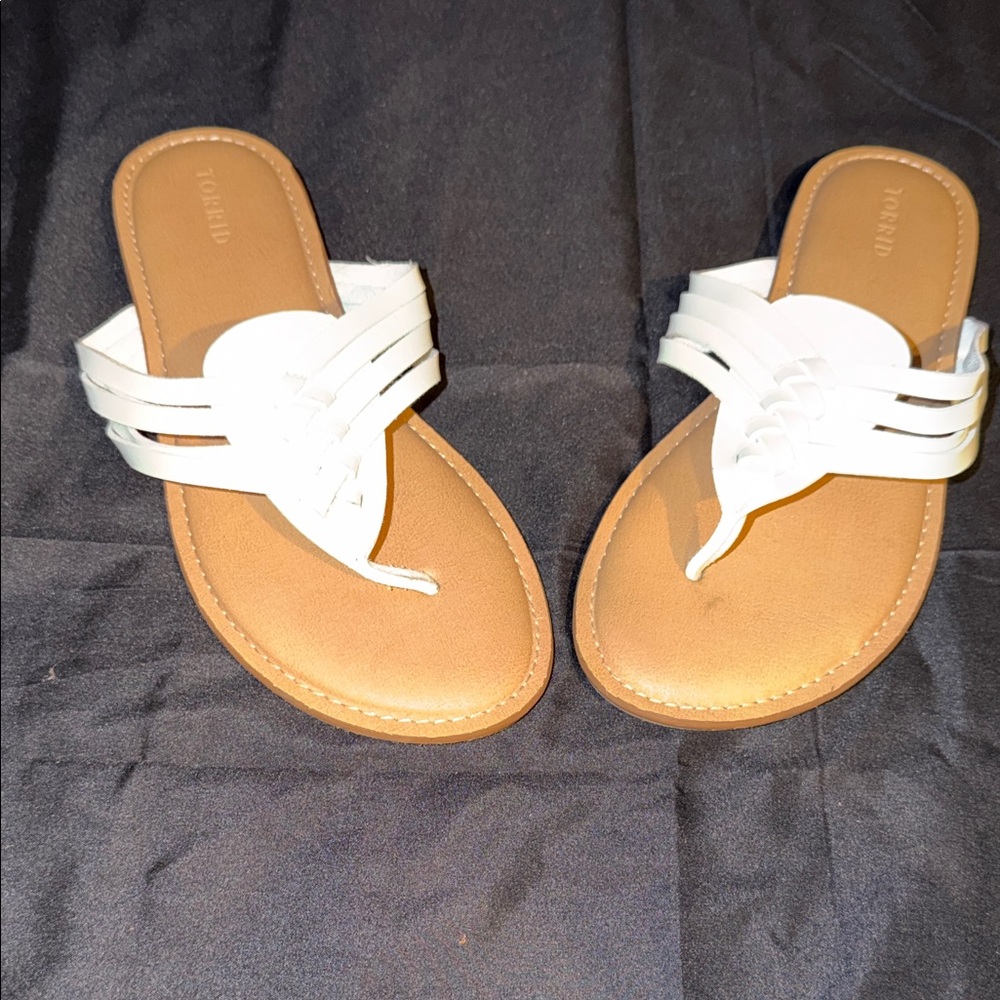 Torrid White and Tan Women's Sandals